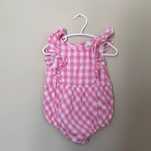 🌞 5/$25 Little Me Pink and White Checkered Baby Outfit